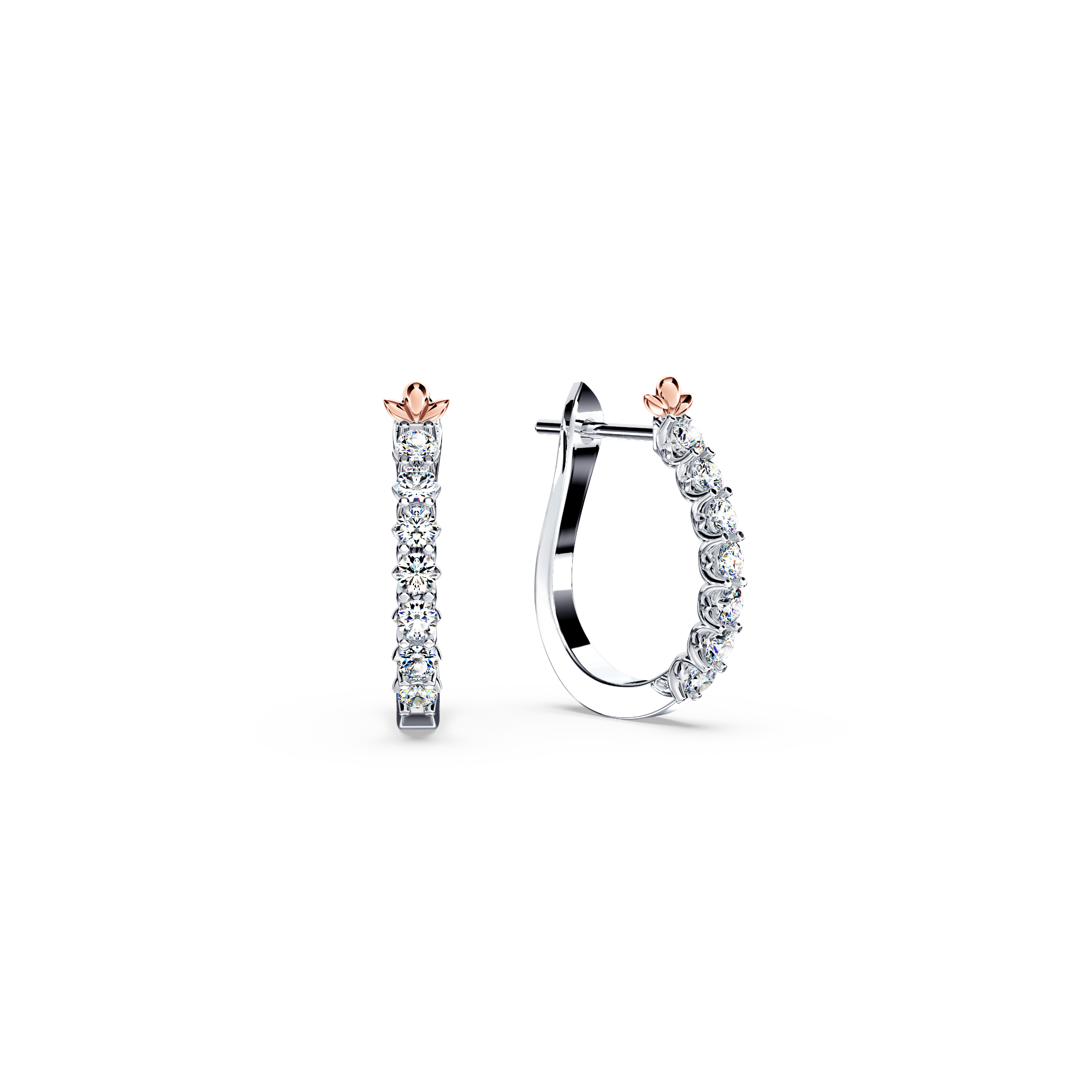 Diamond Chunky Hoop Earrings - Small