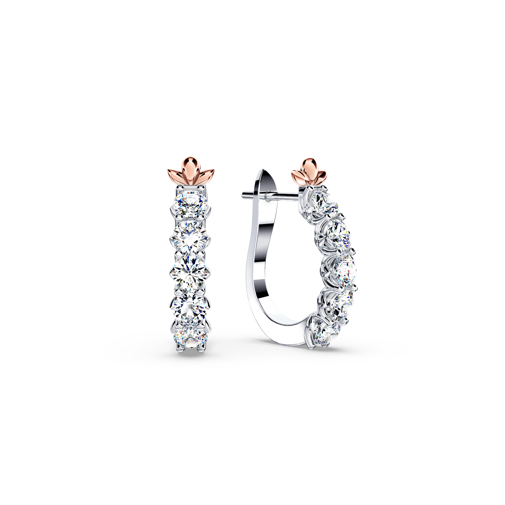 Diamond Chunky Hoop Earrings - Large