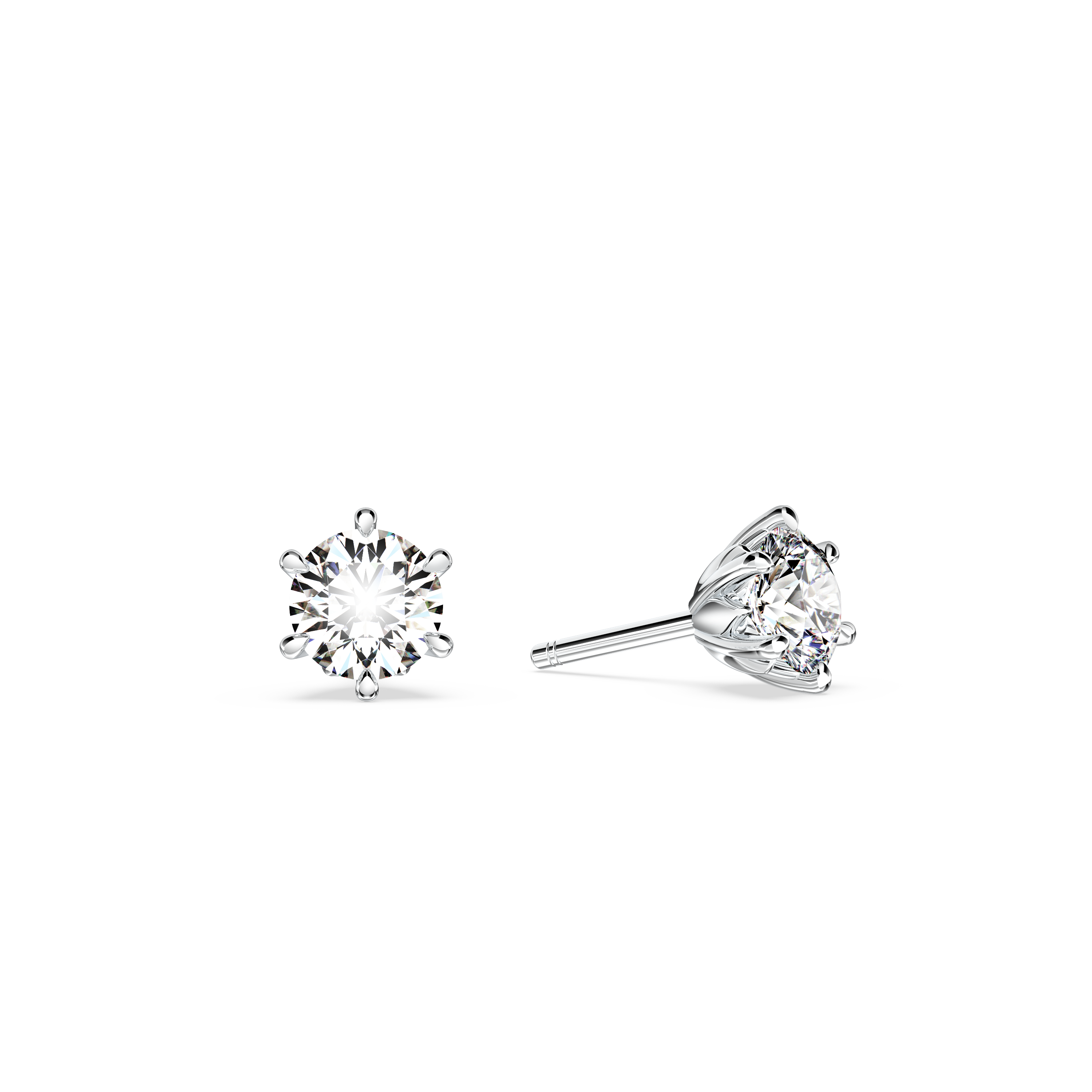 Protea Diamond Solitaire Stud Earrings