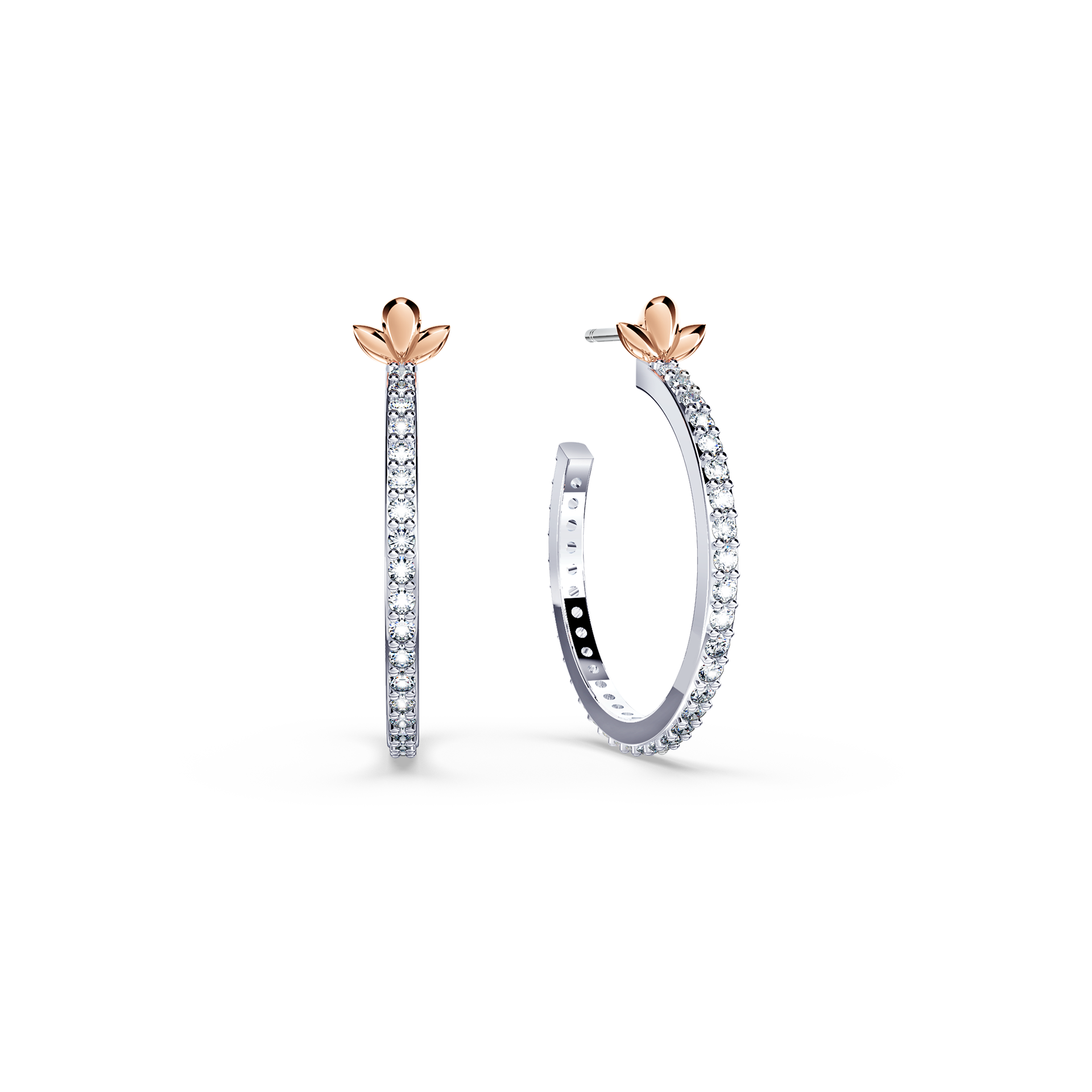 Diamond Hoop Earrings - Medium