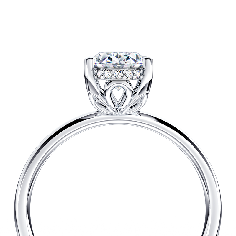 Secret Halo Oval Diamond Ring
