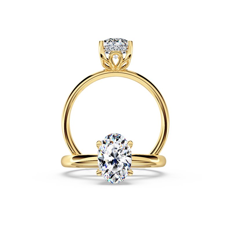 Secret Halo Oval Diamond Ring