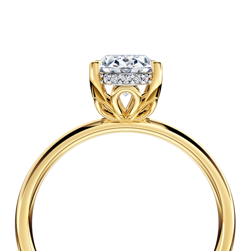 Secret Halo Oval Diamond Ring