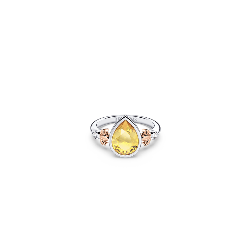 My First Angel Citrine and Diamond Ring