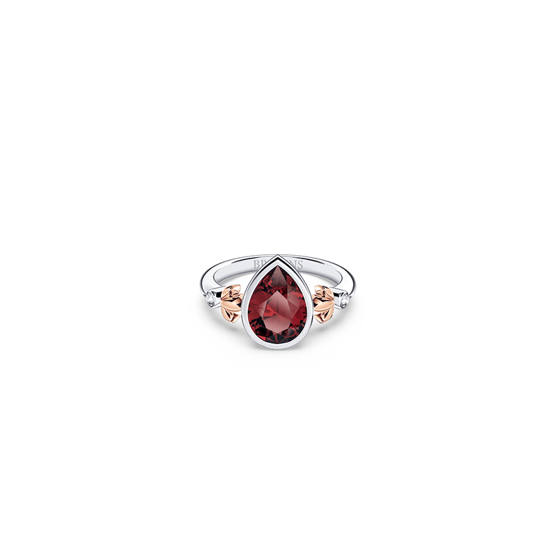 My First Angel Garnet and Diamond Ring