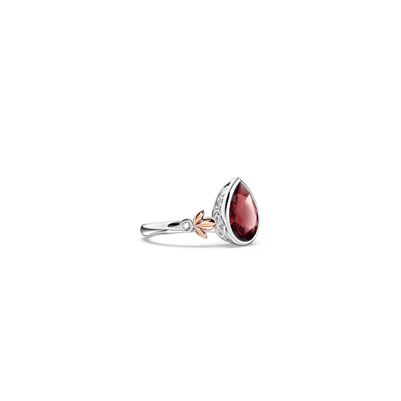 My First Angel Garnet and Diamond Ring