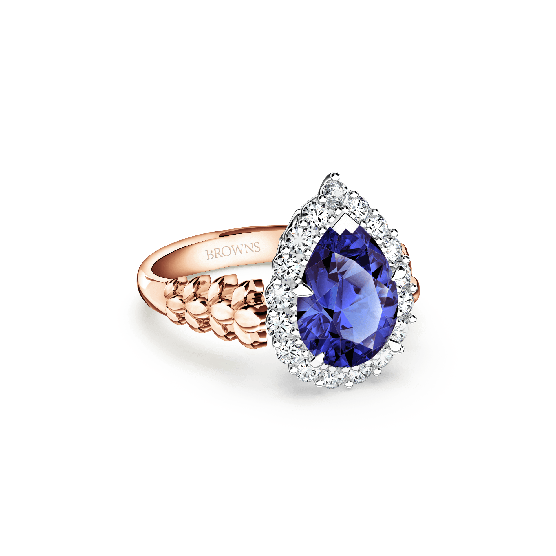 Original Angel Royal Tanzanite and Diamond Ring