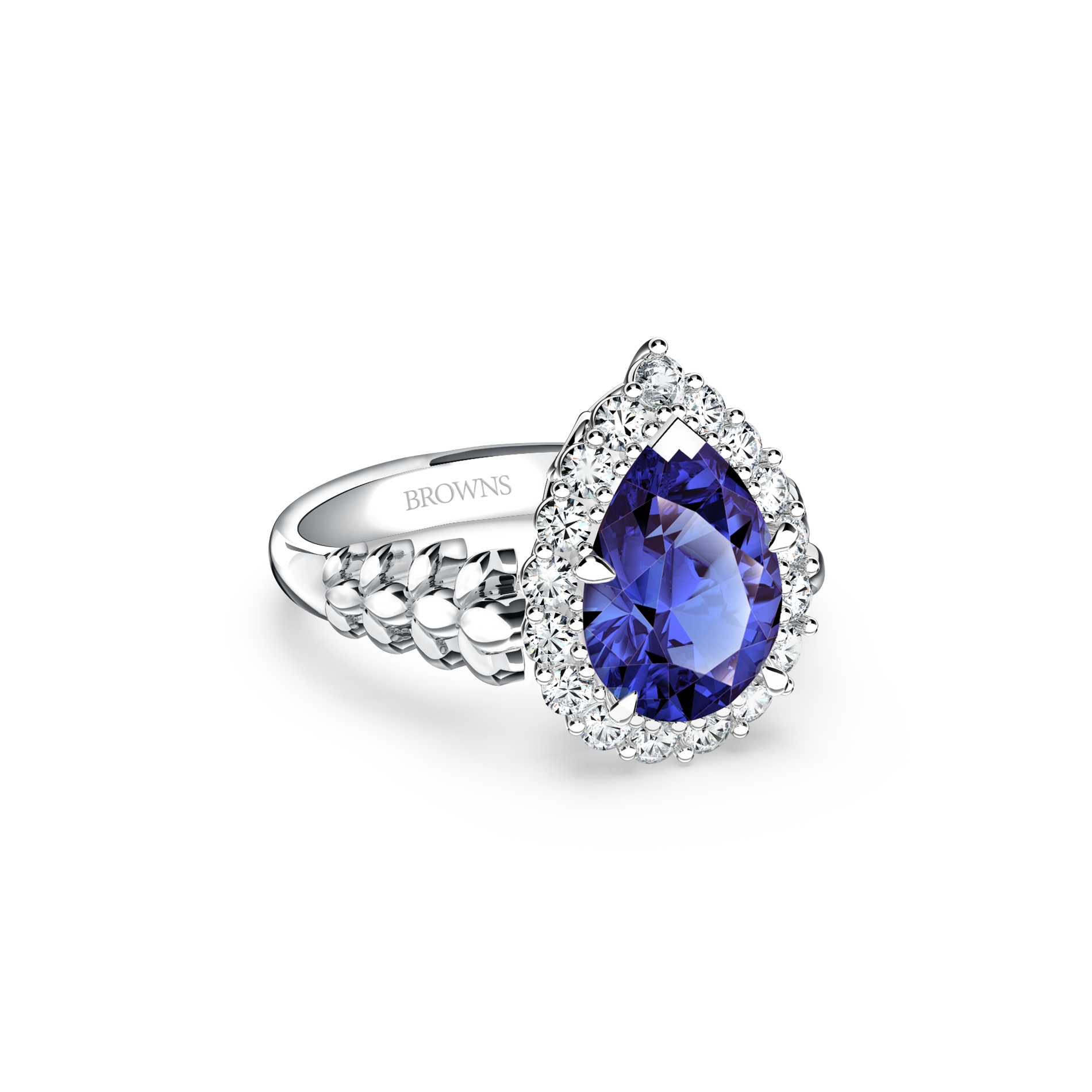 Original Angel Royal Tanzanite and Diamond Ring