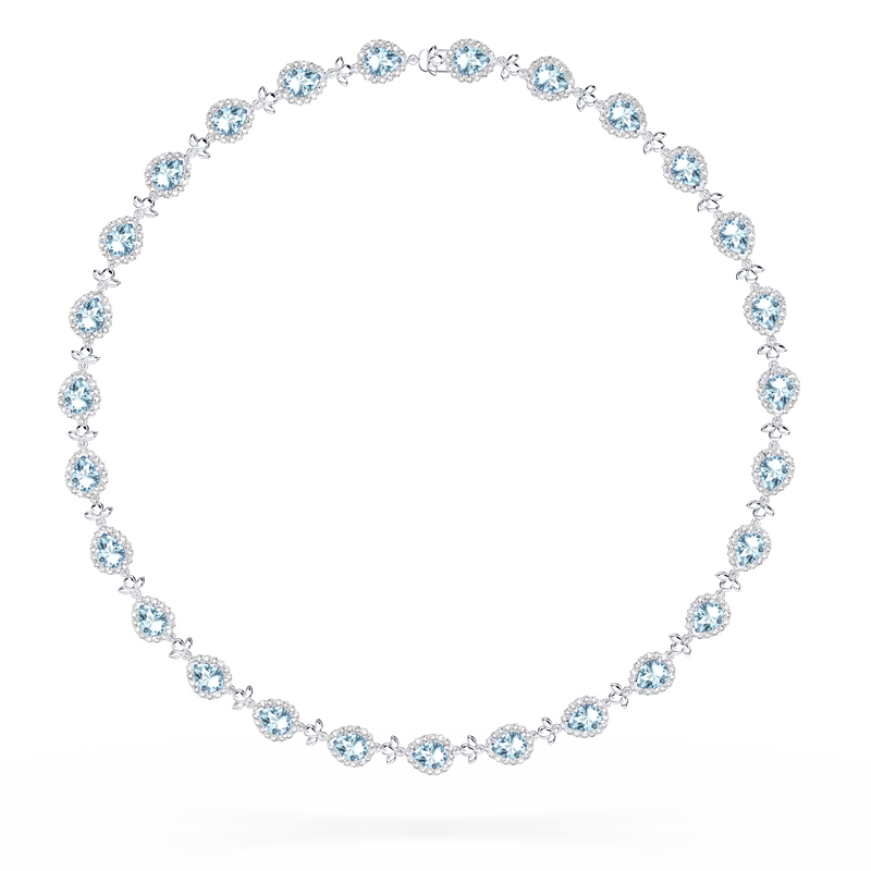Original Angel Aquamarine and Diamond Garland Necklace