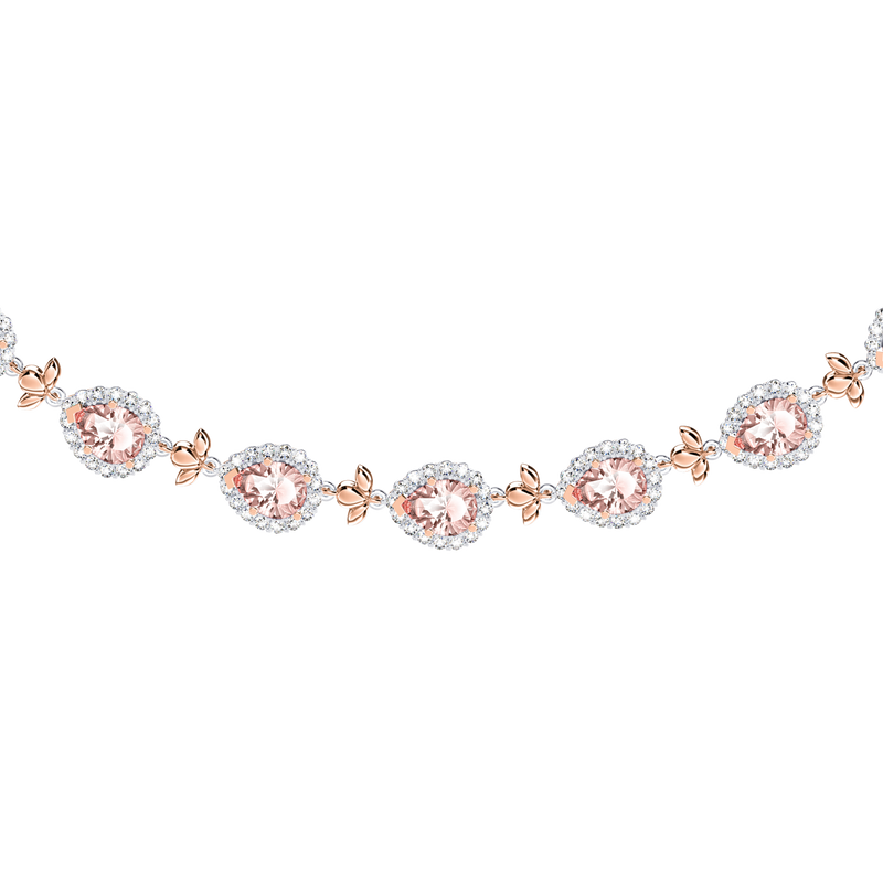 Original Angel Morganite and Diamond Garland Necklace