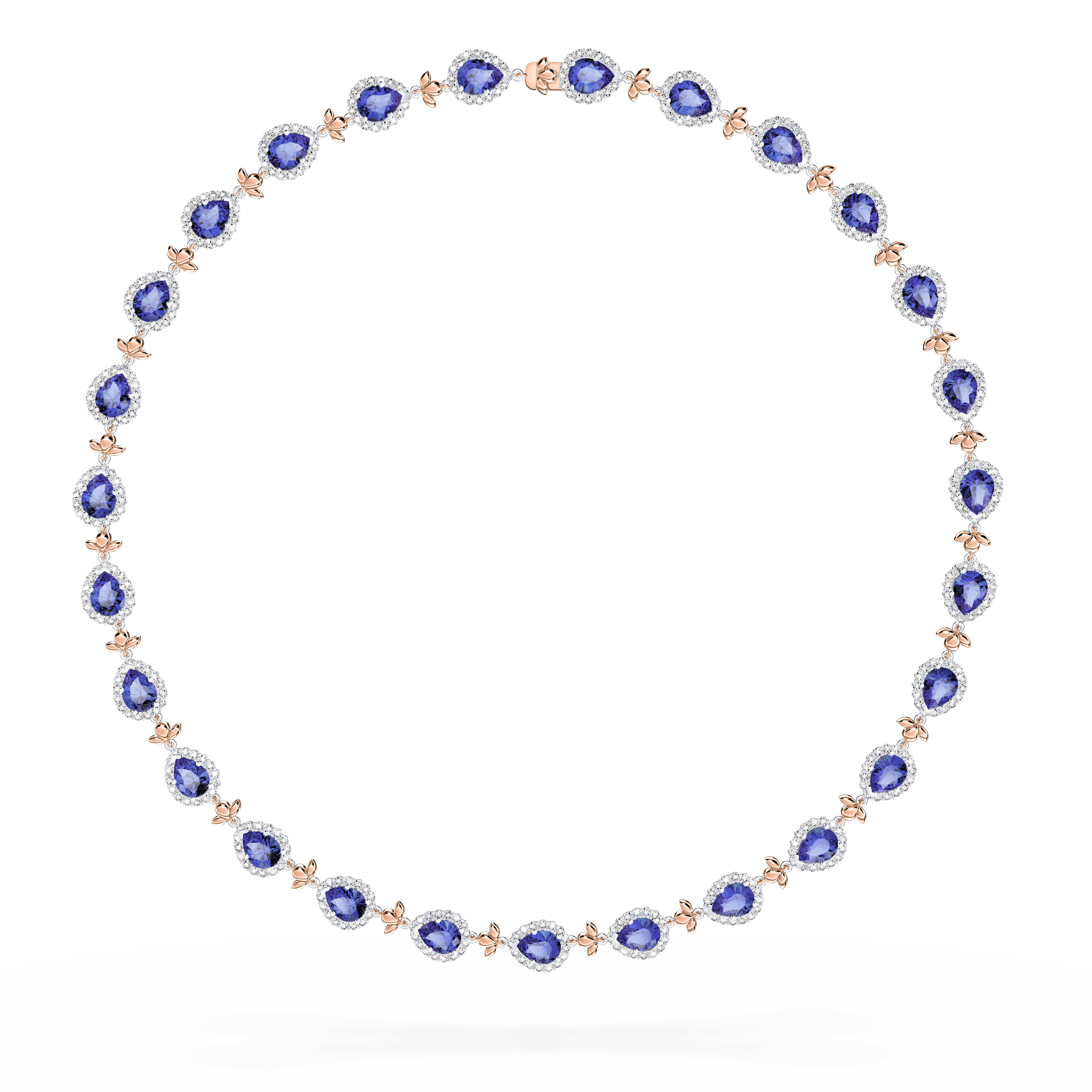 Original Angel Royal Tanzanite and Diamond Garland Necklace