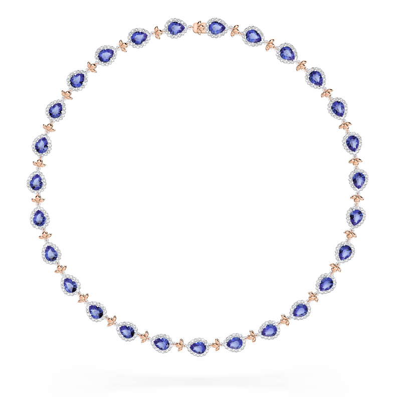 Original Angel Royal Tanzanite and Diamond Garland Necklace
