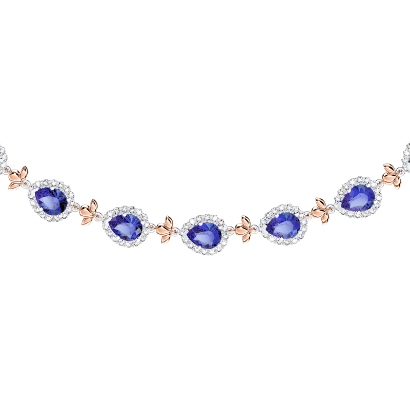 Original Angel Royal Tanzanite and Diamond Garland Necklace