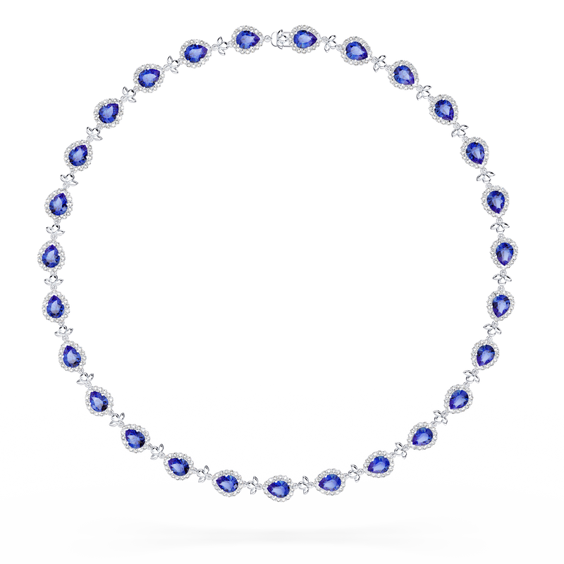 Original Angel Royal Tanzanite and Diamond Garland Necklace