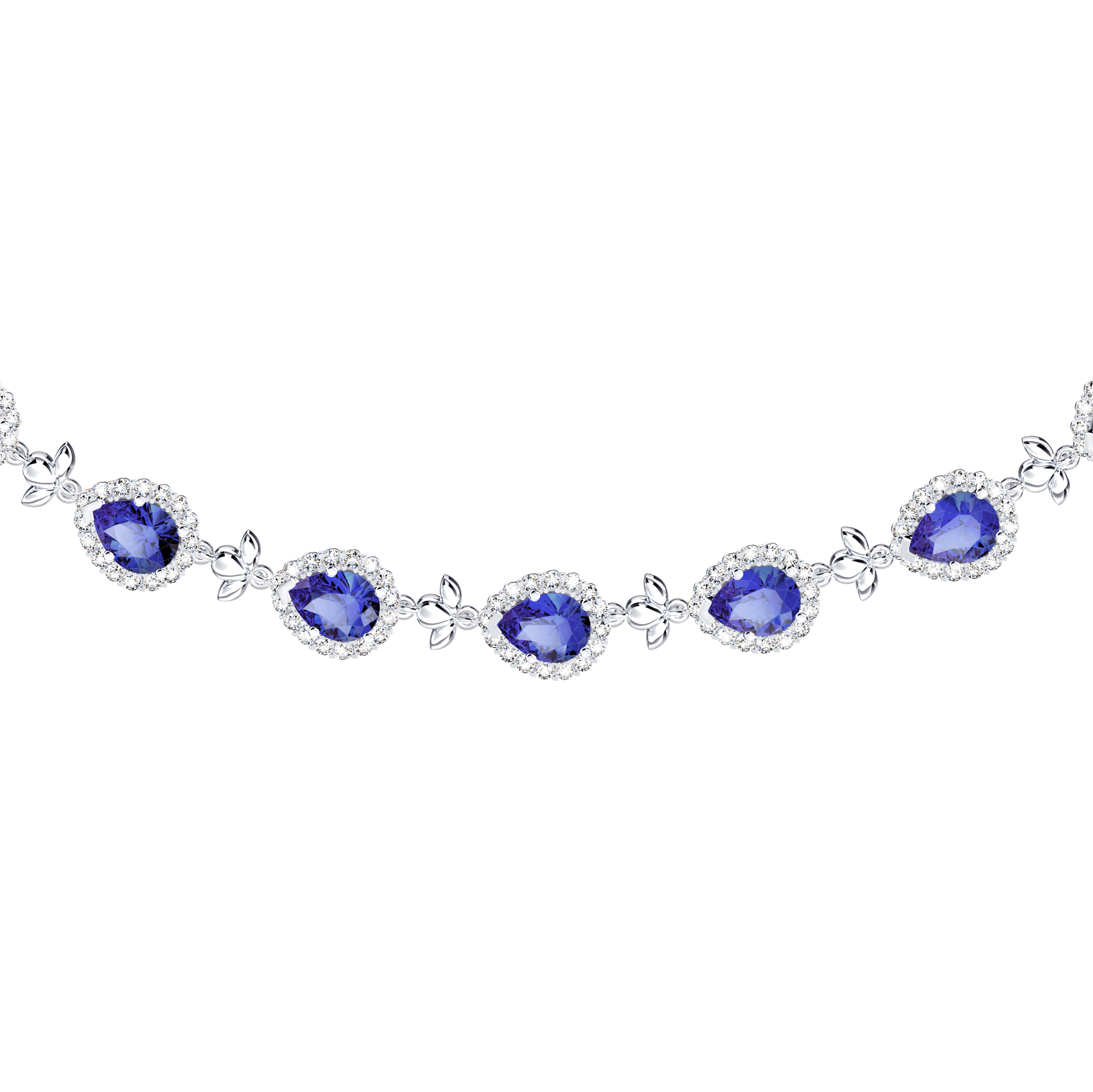 Original Angel Royal Tanzanite and Diamond Garland Necklace