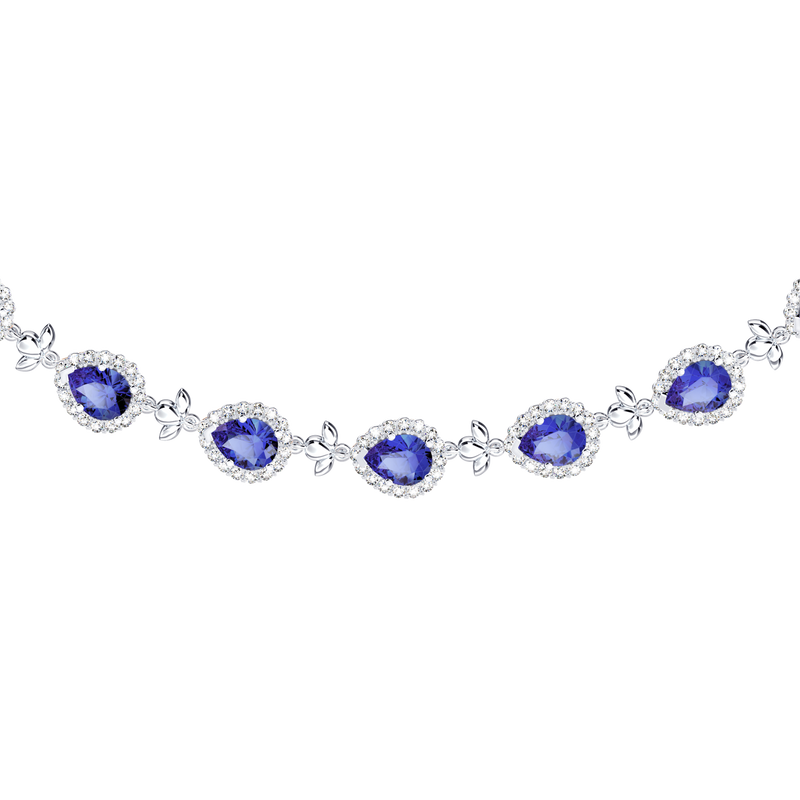 Original Angel Royal Tanzanite and Diamond Garland Necklace
