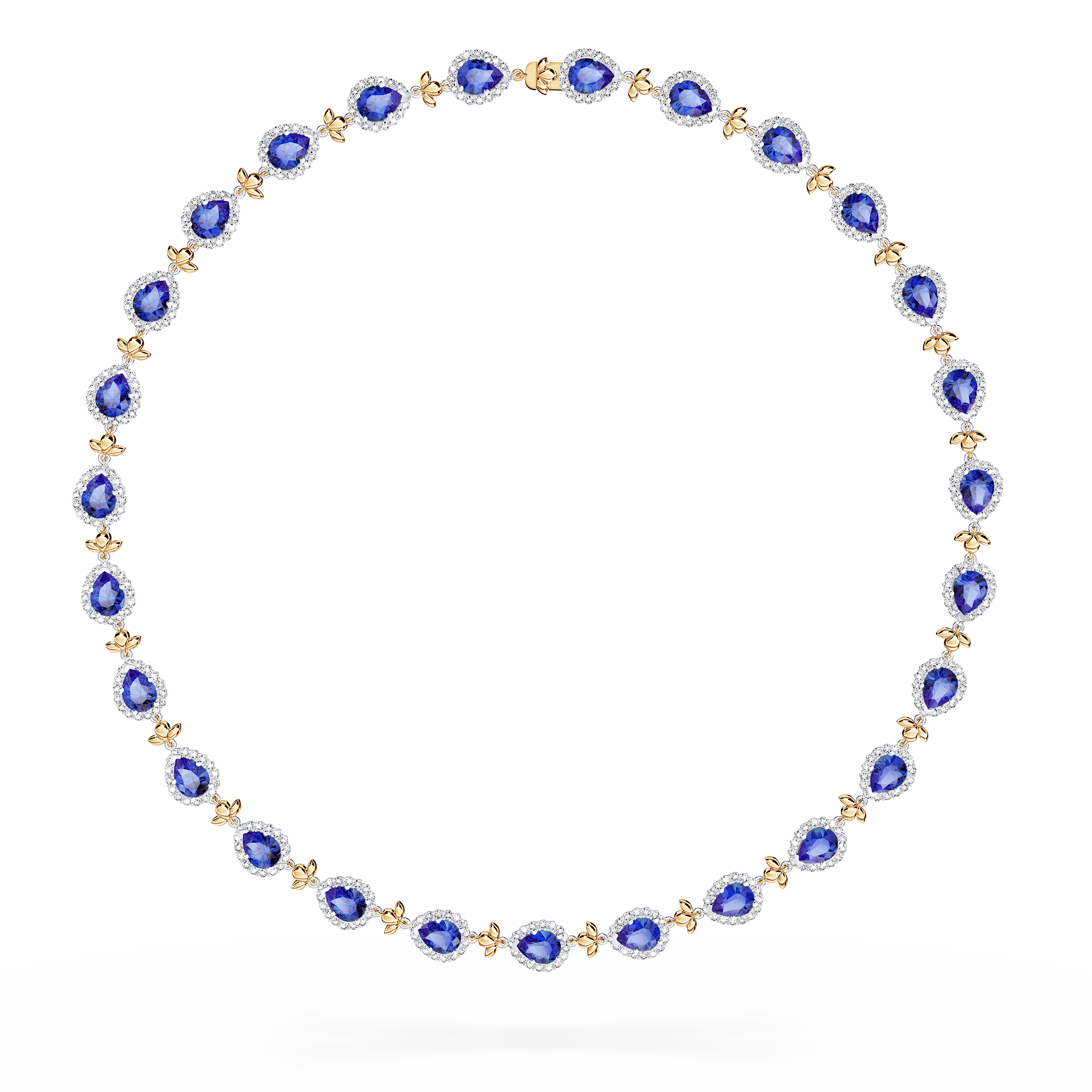 Original Angel Royal Tanzanite and Diamond Garland Necklace