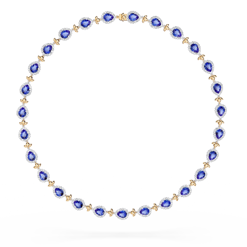 Original Angel Royal Tanzanite and Diamond Garland Necklace