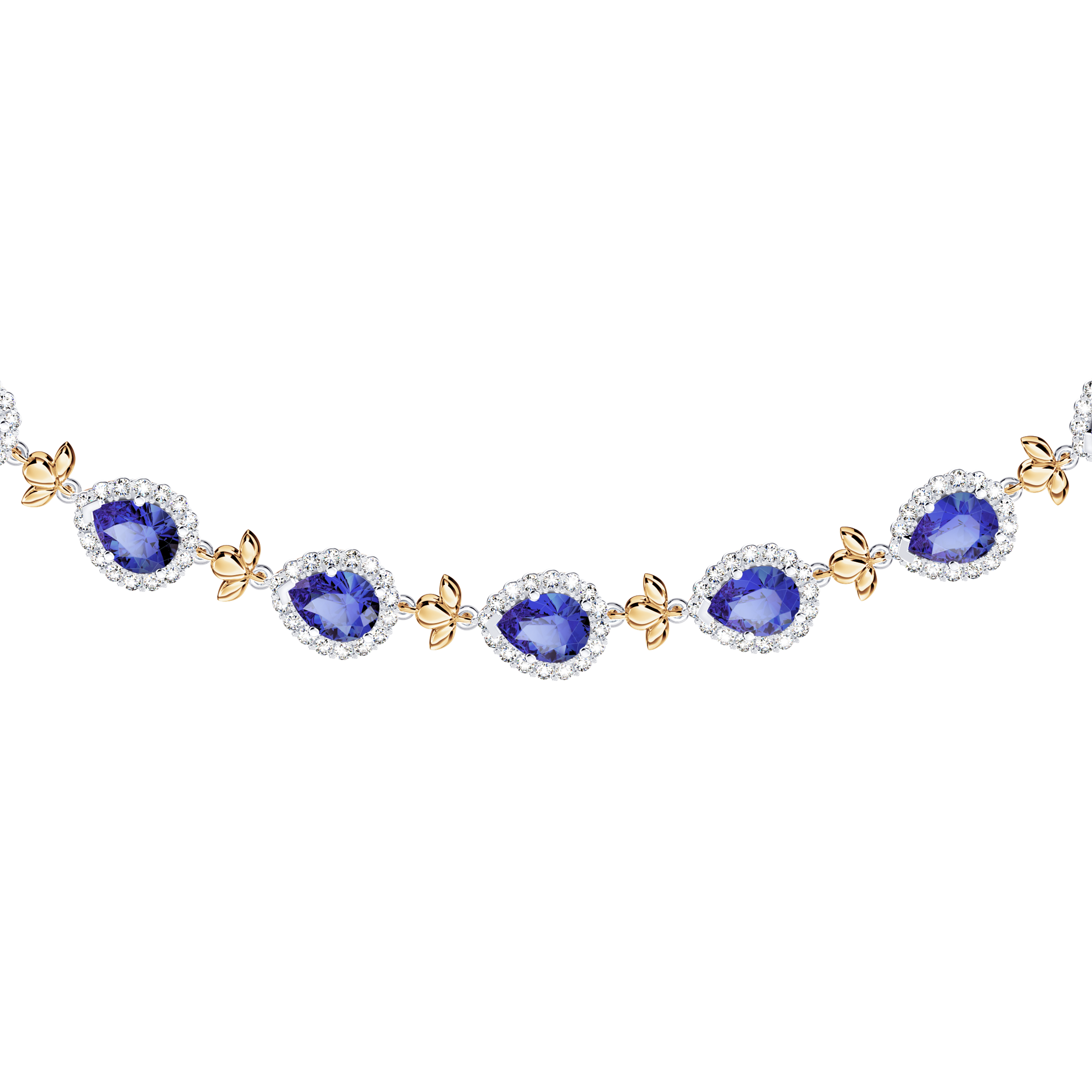 Original Angel Royal Tanzanite and Diamond Garland Necklace