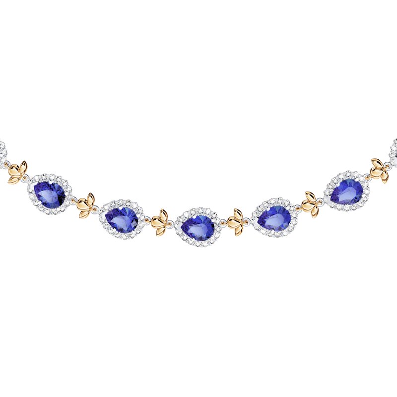 Original Angel Royal Tanzanite and Diamond Garland Necklace