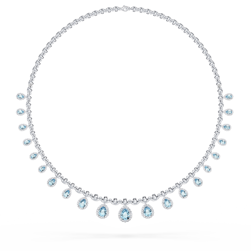 Original Angel Aquamarine and Diamond Peacock Necklace