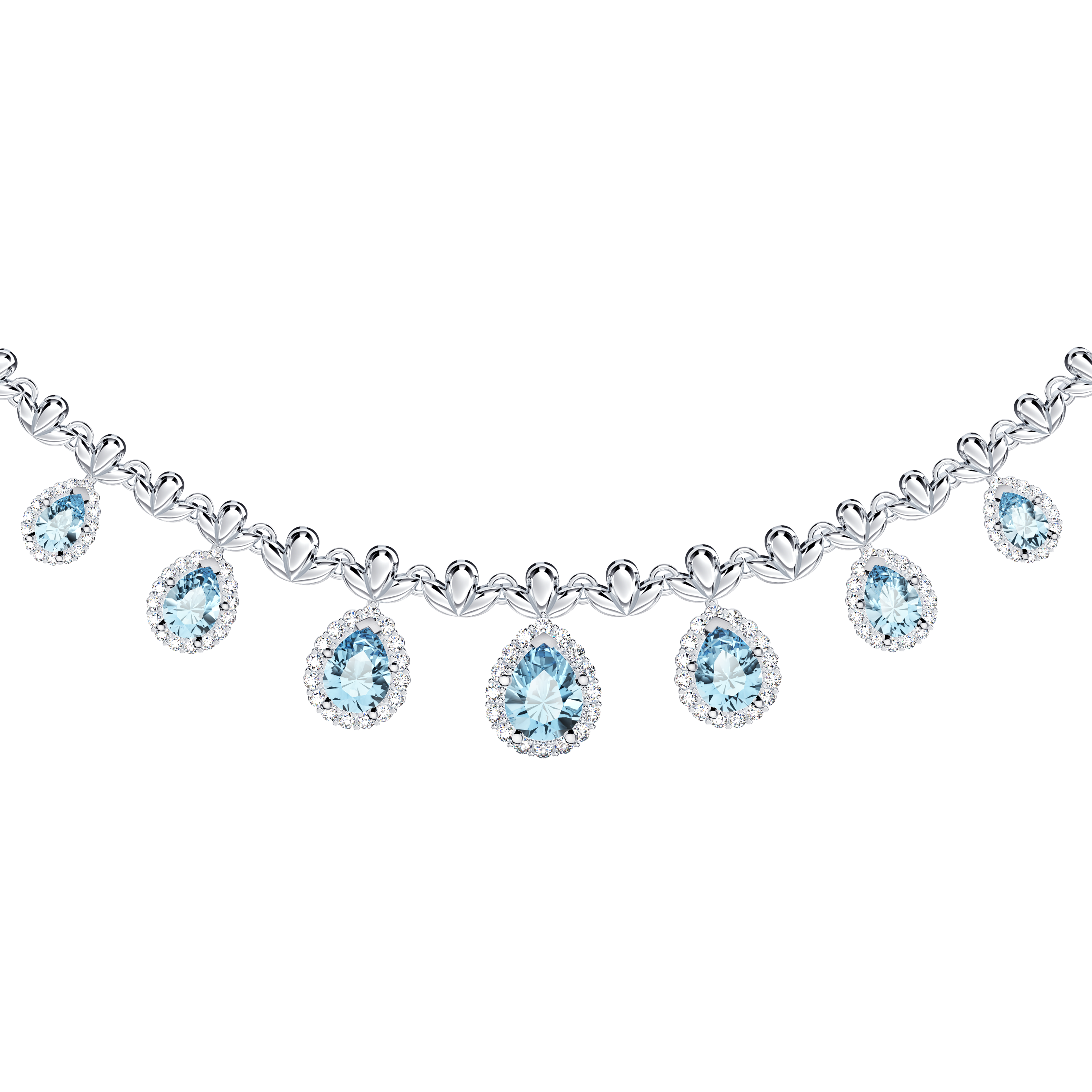 Original Angel Aquamarine and Diamond Peacock Necklace