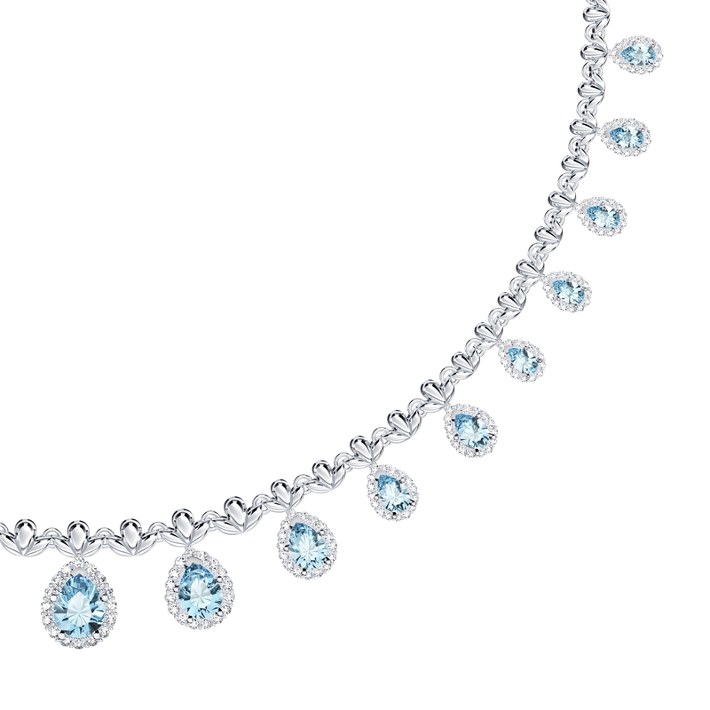 Original Angel Aquamarine and Diamond Peacock Necklace