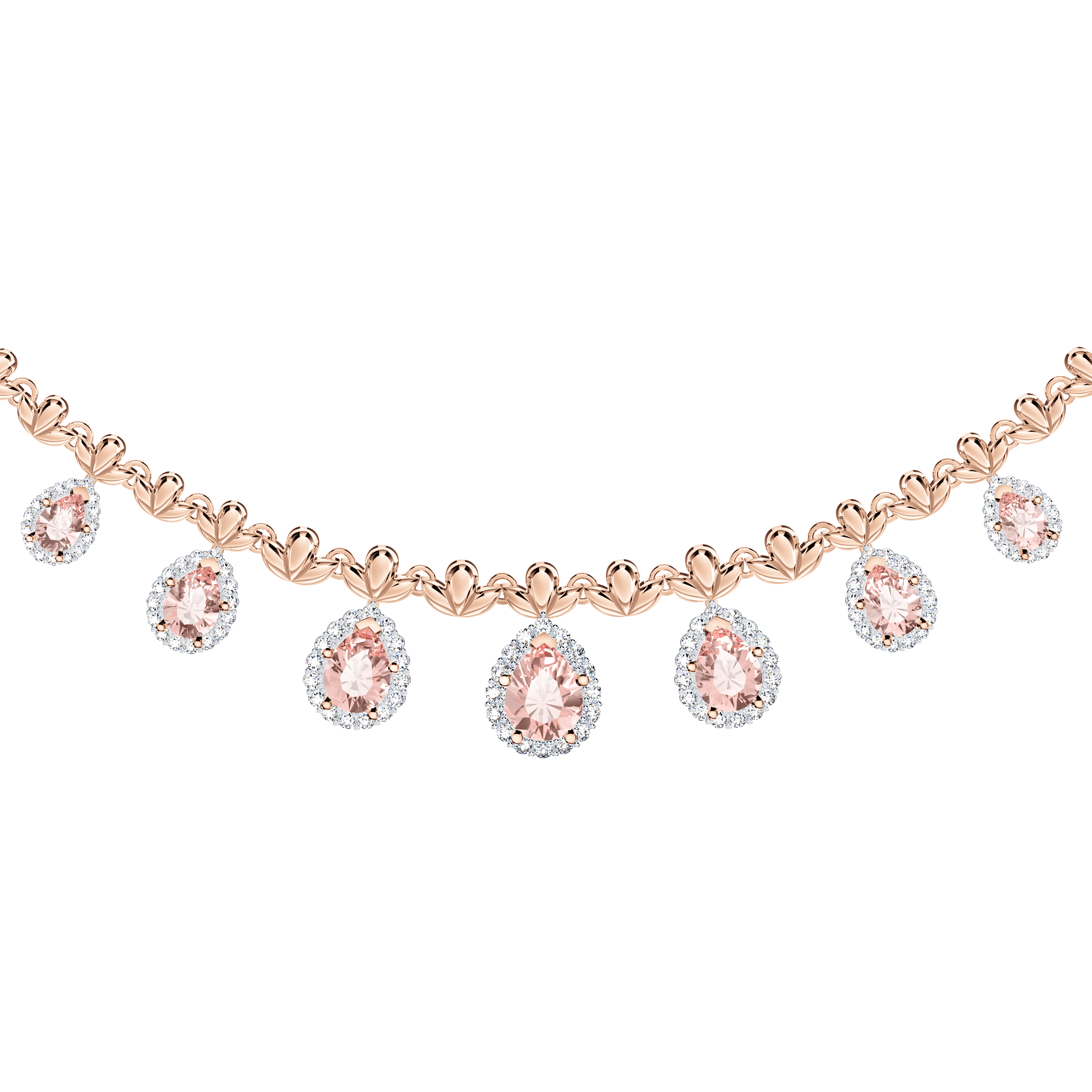 Original Angel Morganite and Diamond Peacock Necklace