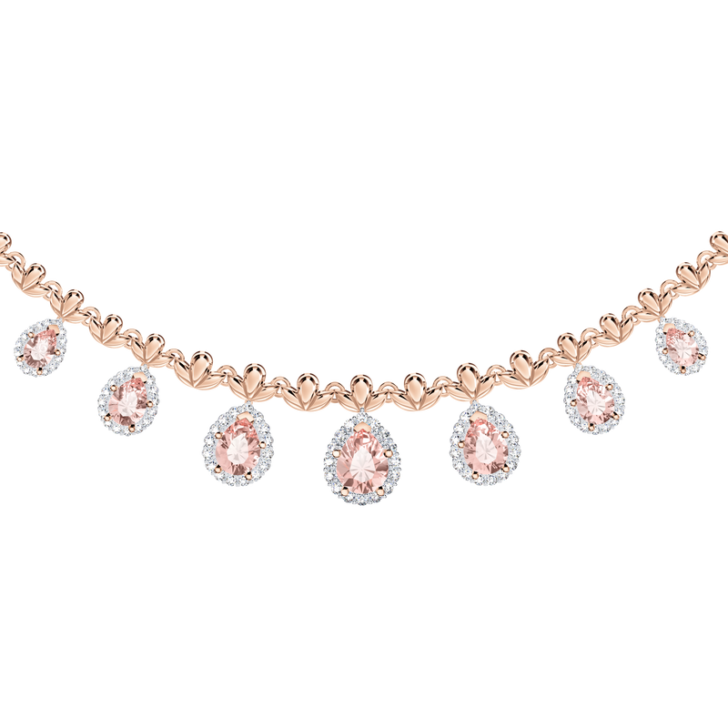 Original Angel Morganite and Diamond Peacock Necklace