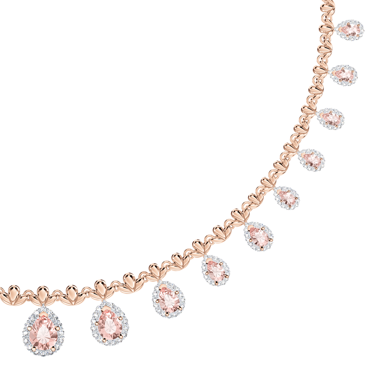 Original Angel Morganite and Diamond Peacock Necklace
