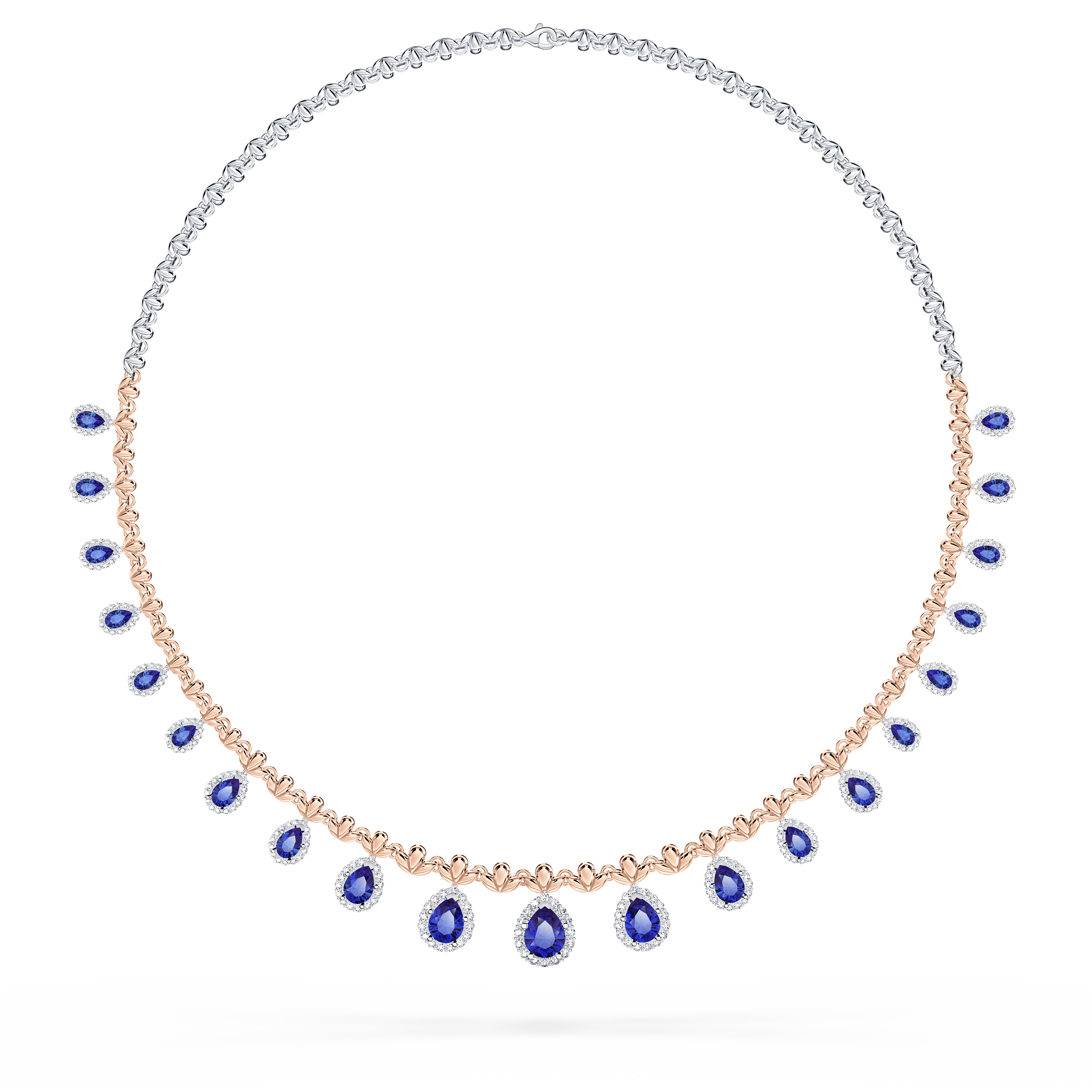 Original Angel Royal Tanzanite and Diamond Peacock Necklace