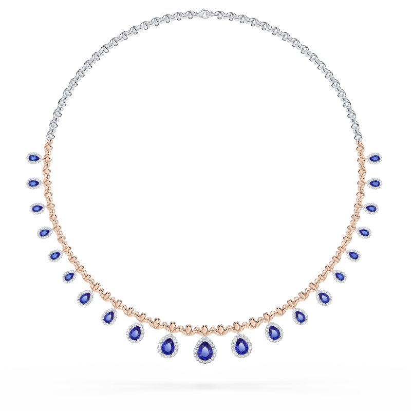 Original Angel Royal Tanzanite and Diamond Peacock Necklace