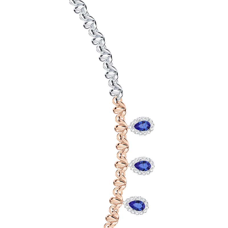 Original Angel Royal Tanzanite and Diamond Peacock Necklace