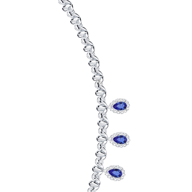 Original Angel Royal Tanzanite and Diamond Peacock Necklace