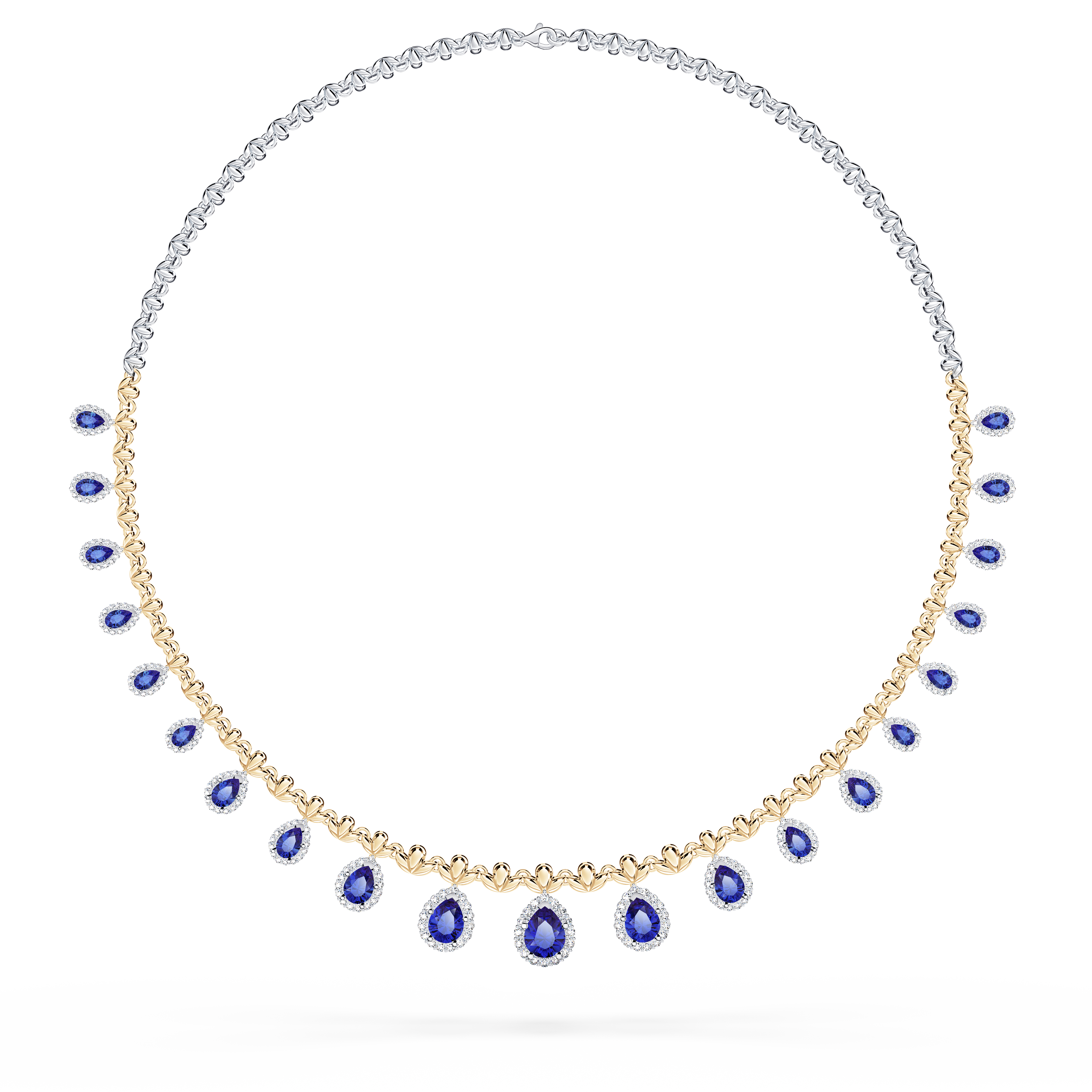 Original Angel Royal Tanzanite and Diamond Peacock Necklace