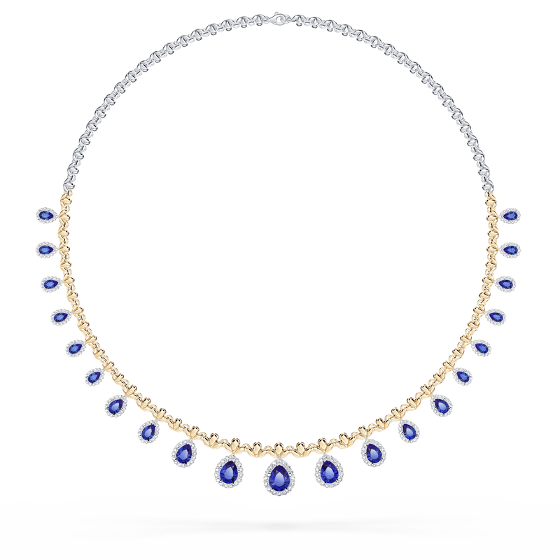 Original Angel Royal Tanzanite and Diamond Peacock Necklace