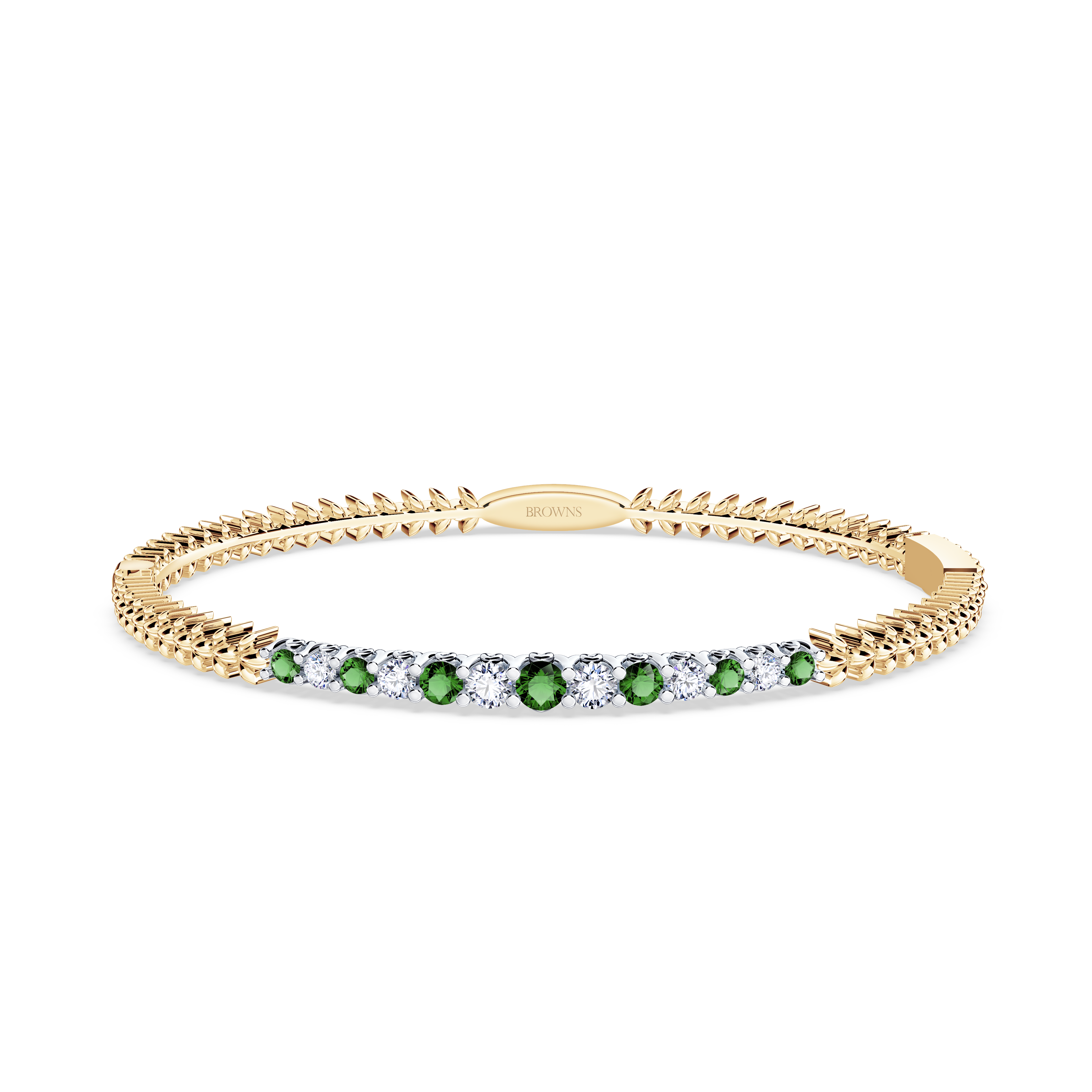Emerald and Diamond Tennis Bangle