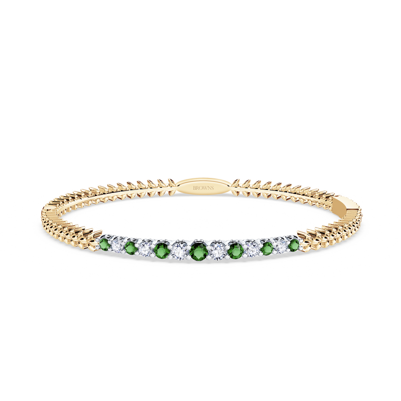 Emerald and Diamond Tennis Bangle