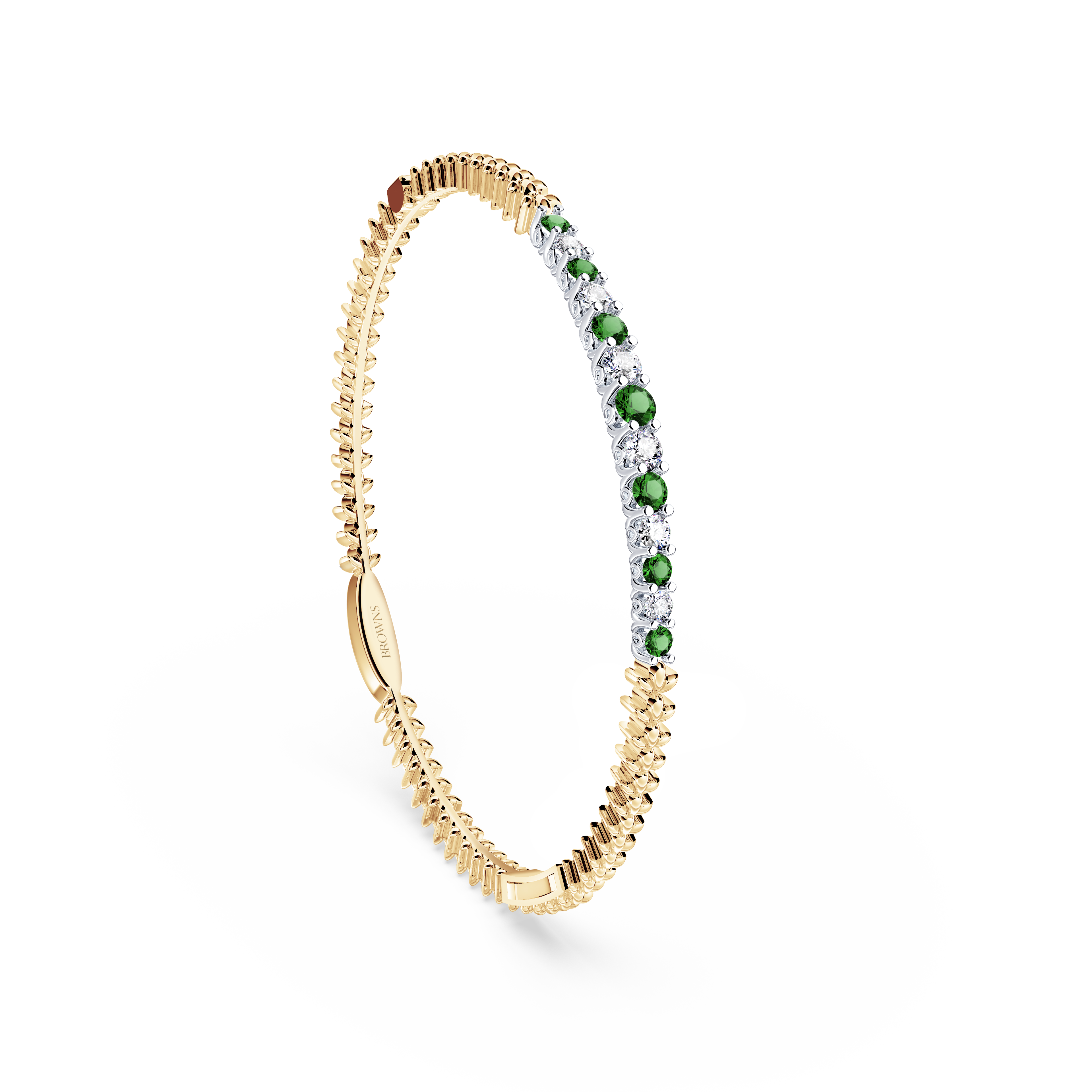 Emerald and Diamond Tennis Bangle - 45