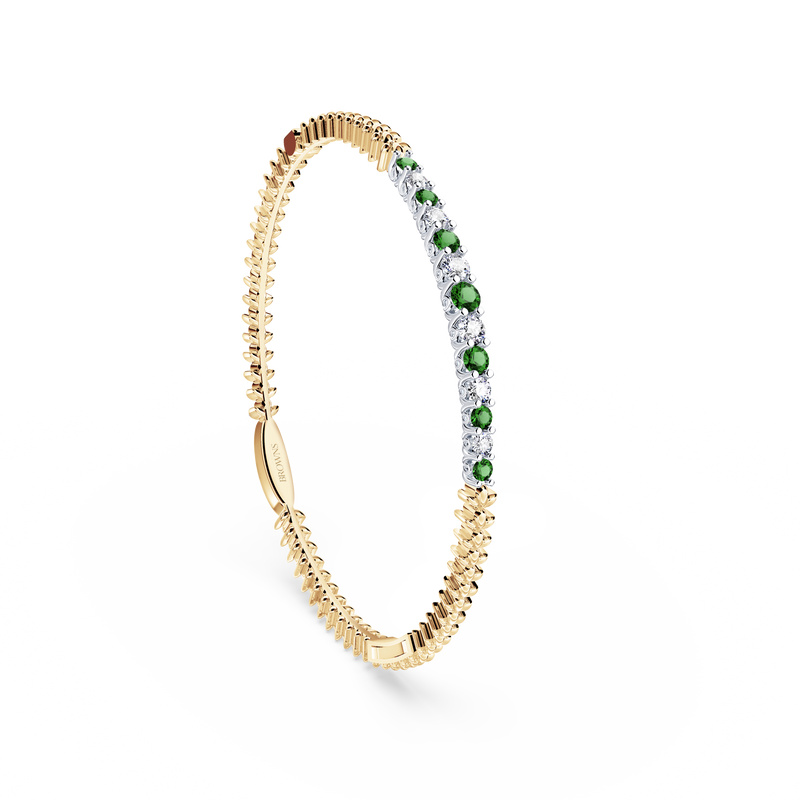 Emerald and Diamond Tennis Bangle