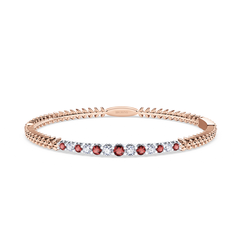 Ruby and Diamond Tennis Bangle