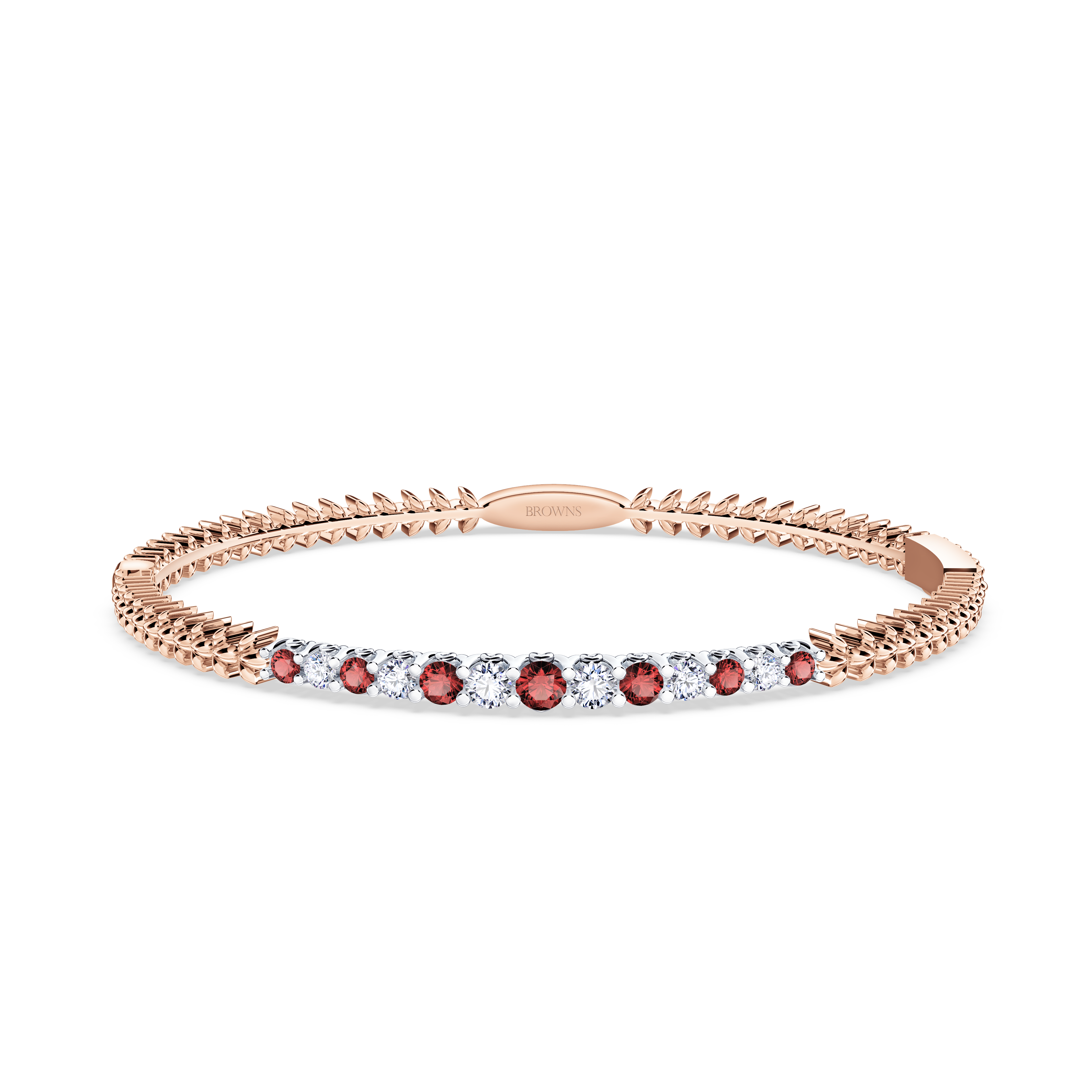Ruby and Diamond Tennis Bangle