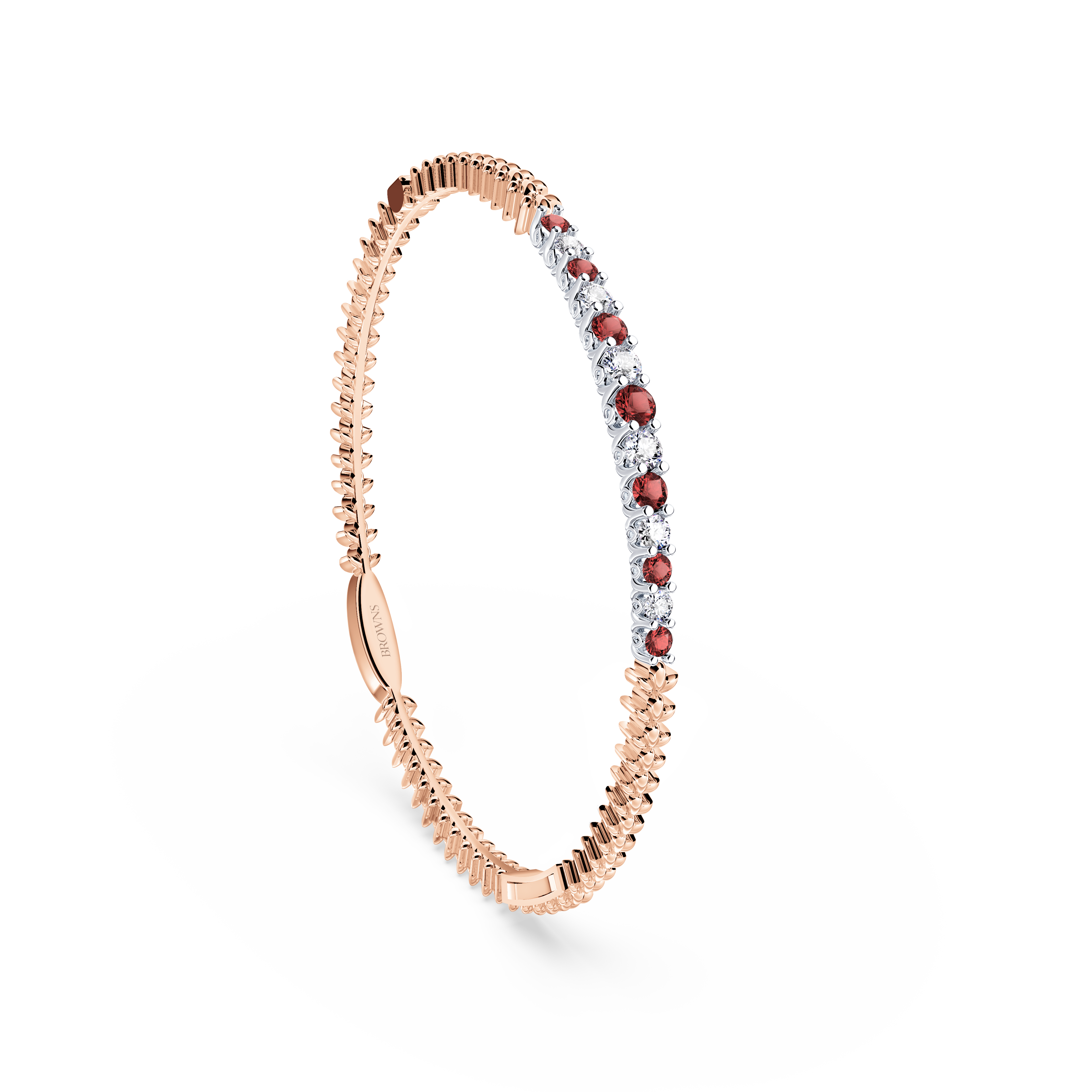 Ruby and Diamond Tennis Bangle
