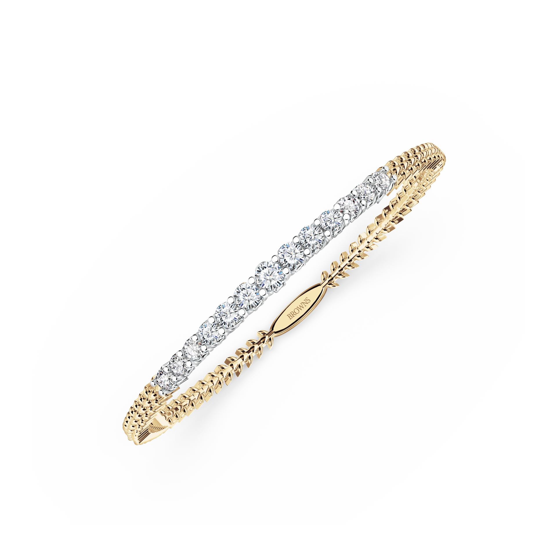Womens Chorus Tennis Bangle | Yellow Gold – BROWNS