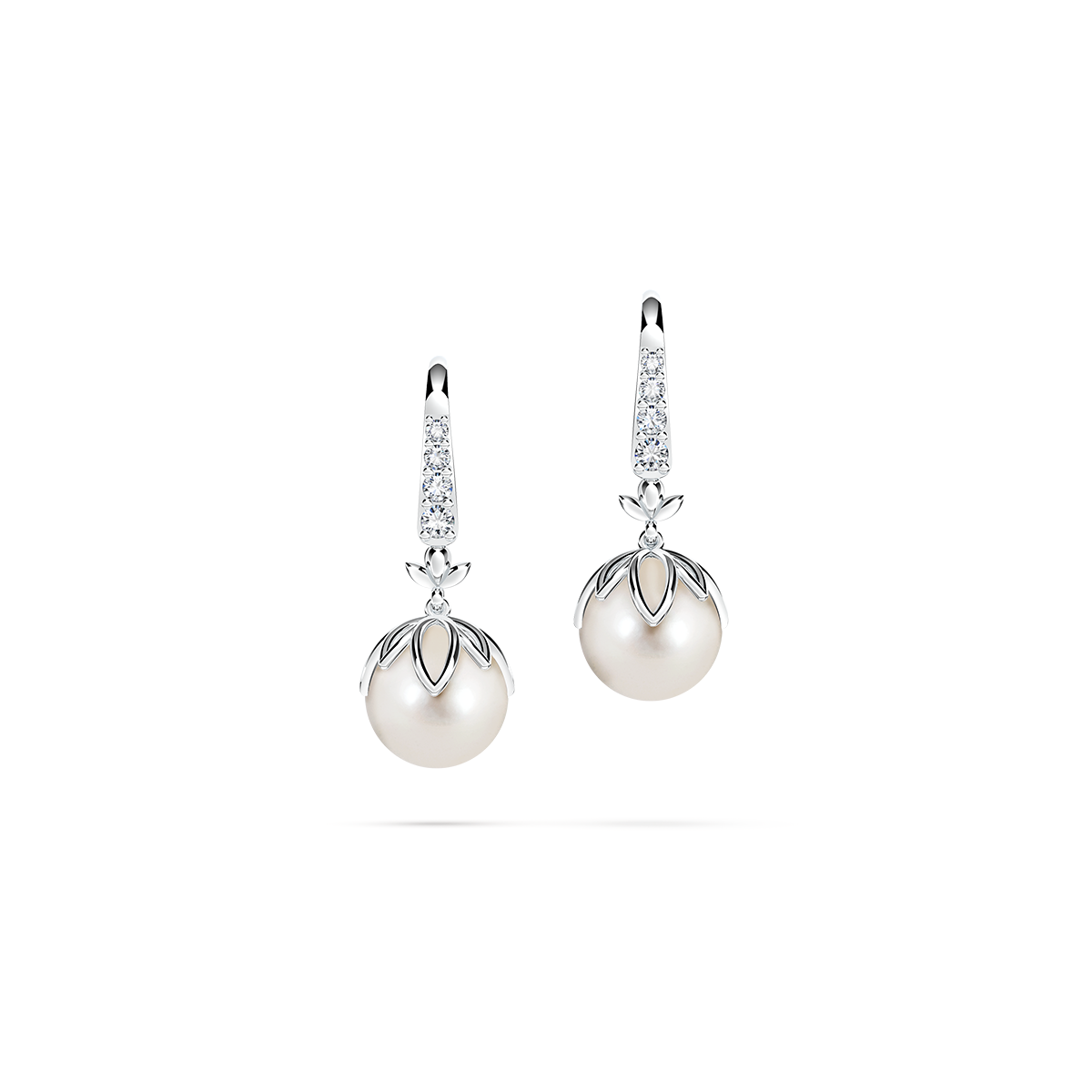 Pearl and Diamond Earrings