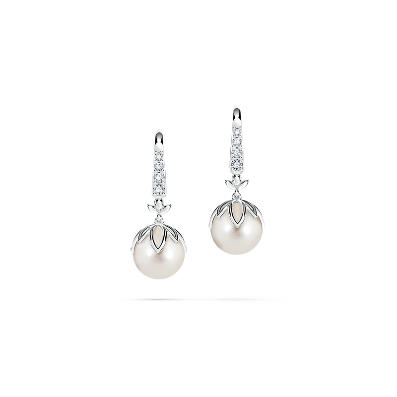 Pearl and Diamond Earrings