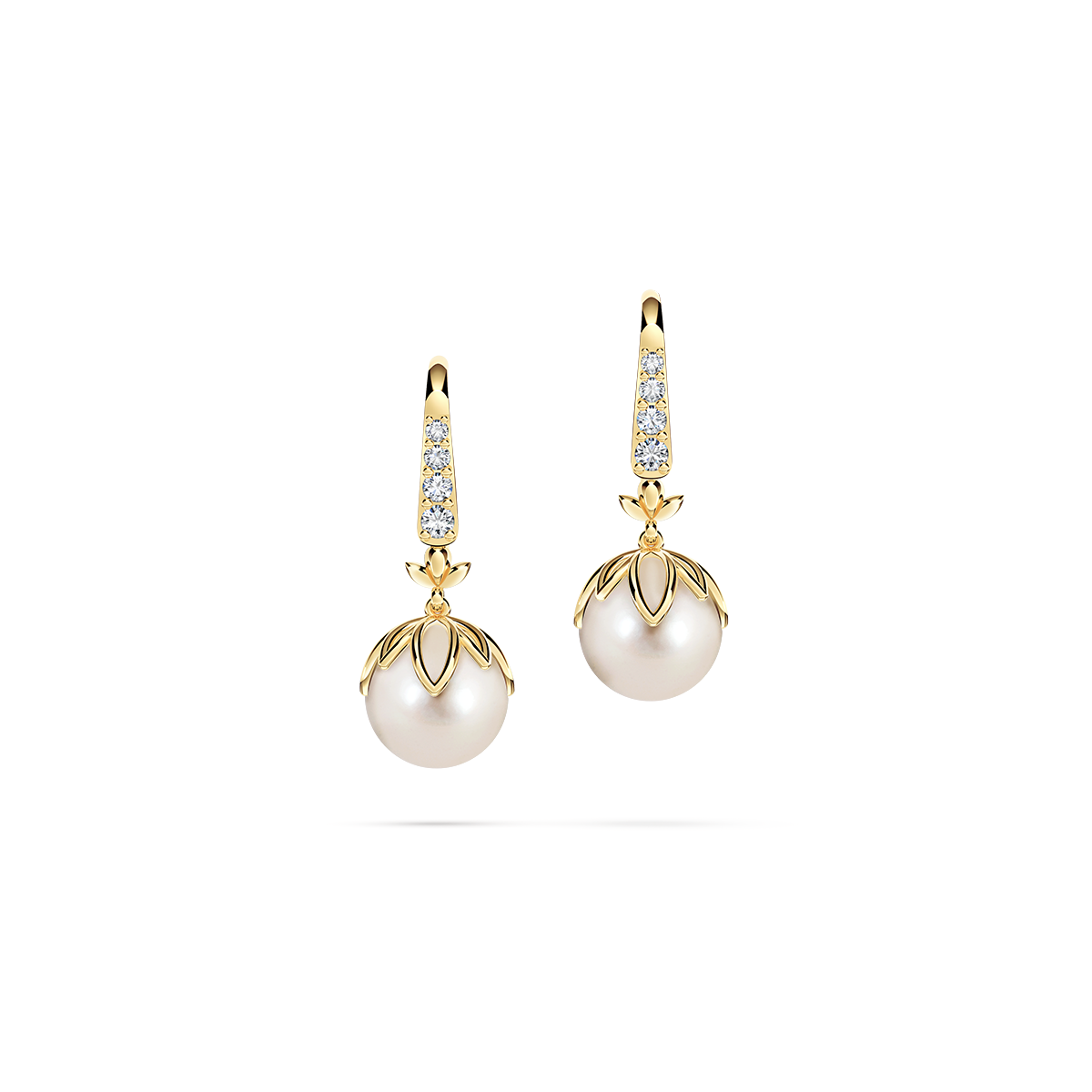 Pearl and Diamond Earrings