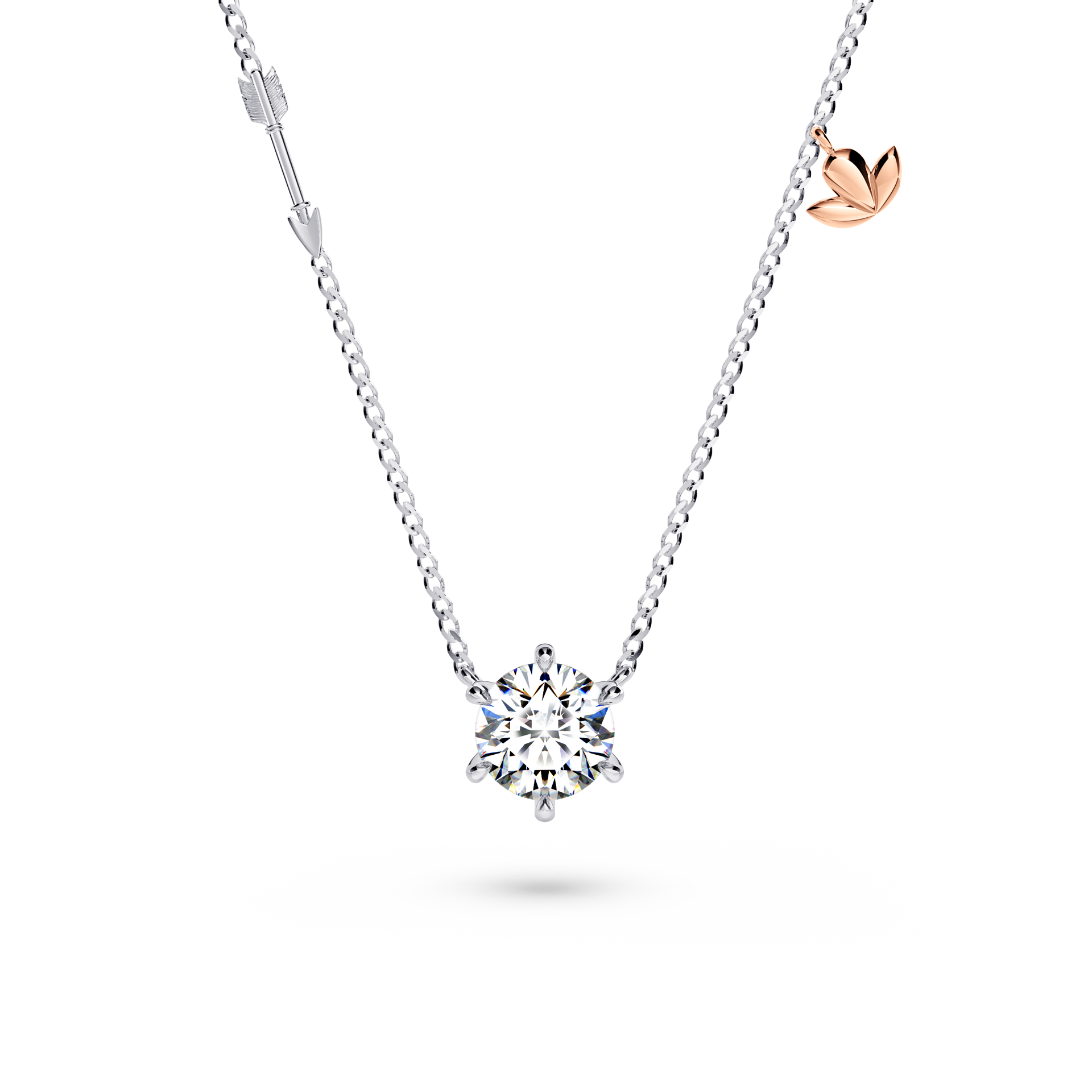 Protea Solitaire Diamond Necklace - Large