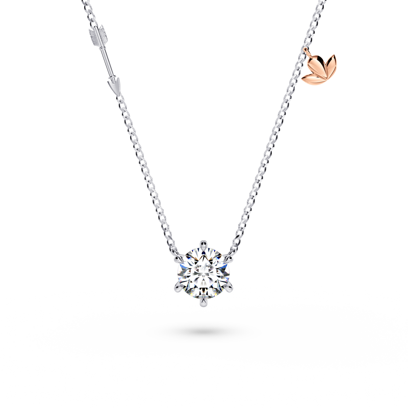 Protea Solitaire Diamond Necklace - Large
