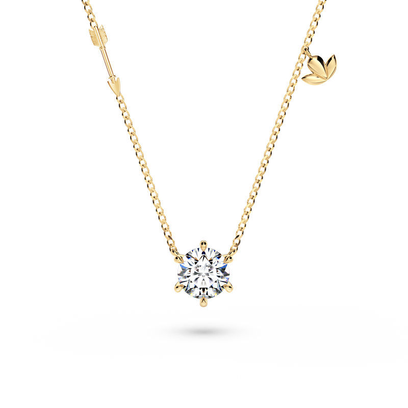 Protea Solitaire Diamond Necklace - Large